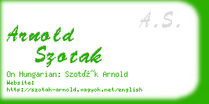 arnold szotak business card